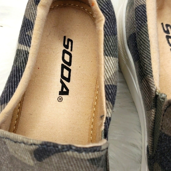 SODA Hike Flat Slip On Double Layer Foam Padded CAMO sneakers 5.5 - Picture 4 of 7